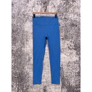 Carbon38 Ribbed 7/8 Leggings Womens Blue High Rise Size L Large